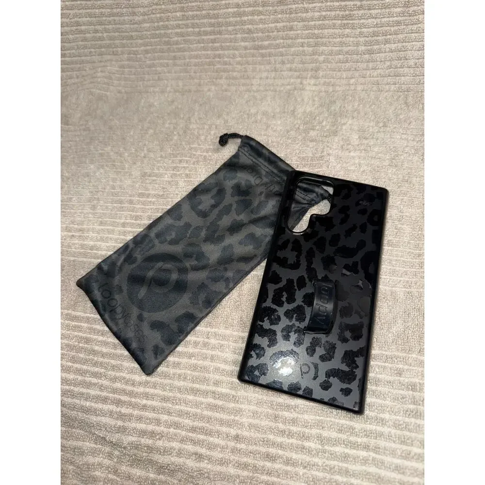 Loopy Phone case S22 Ultra Bundle of 3 Black cheetah Black & Tan